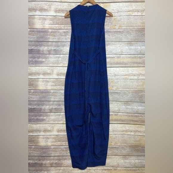 Ilana Kohn M checks print sleeveless jumpsuit in blue - Picture 3 of 7